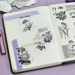 책상 팬시 다이어리 반투명 다꾸 노트 꽃