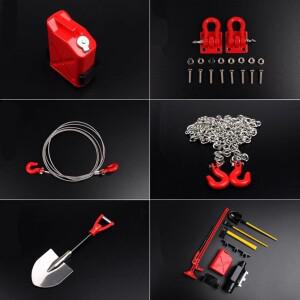 1/10 스케일 액세서리 금속 마찰 후크 트레일러 로프 체인 걸쇠 RC 크롤러 자동차 용 오일 드럼 Axial SCX1