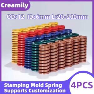 Creamily 4PCS 다이 금형 스프링 스탬핑 합금강 압축 외부 직경 12mm 내부 6mm 길이 20-200mm