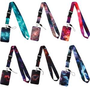 CB1028 키 넥 스트랩 매는 밧줄 카드 ID 홀더 체육관 체인 배지 대 한 별이 빛나는 하늘 Lanyards DIY 걸이