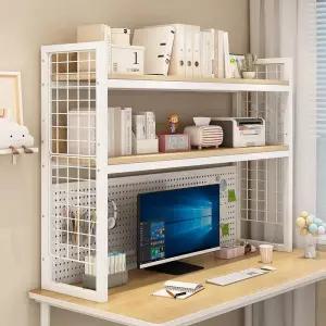 좁은공간 철제 책상위 선반 정리 사무실 책장 반밀폐형 타공 공간정리 책상