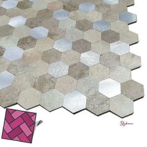 두꺼운 대리석 혼합벌집 메탈 월타일스티커zab913