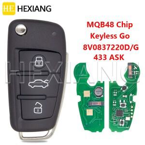 HE 8V0837220D/ 8V0837220G/8V0837220 433MHz MQB48 칩 키리스 고 자동차 리모컨 키 (아우디 호환 A3 S3 20