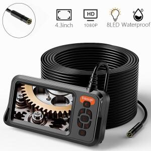4.3인치 IPS 스크린 내시경 HD8MM 카메라 검사 내시경(LED 포함) IP67방수 단일 렌즈 내시경(자동차 검사용
