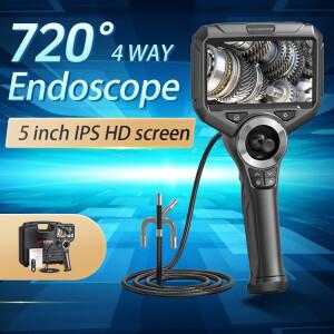 360 ° 조이스틱 굴절식 내시경 6.2mm IP67 방수 프로브 4가지 방식 검사 카메라(뱀 튜브용 LED 6개 포함)
