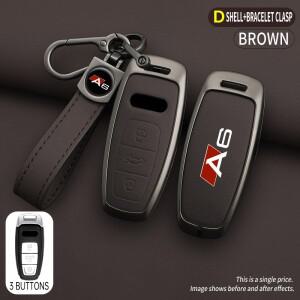 패션 아연 합금 스타일 자동차 키 커버 케이스 아우디 호환 A6 S6 C5 C6 C7 4F 2020 스마트 보호 쉘 인테리