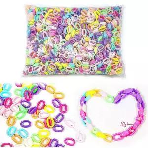 칼라 약700개 플라스틱 연결고리링 체인고리비즈bcd105