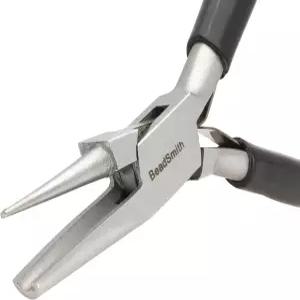 비드스미스 원형 노즈 플라이어 - 스틸 블랙 PVC 그립 더블 스프링이 장착된 5인치 주얼리 와이어 루프 및