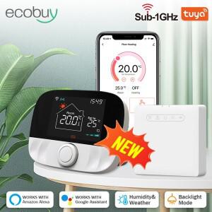 Tuya 스마트 Wifi 난방 온도 조절기 배터리 무선 가스 보일러 히터 컨트롤러 Alexa Google 홈