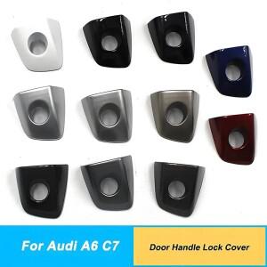 아우디 호환 A6 C7 A7 2012 2016용 LHD 앞 좌측 우측 문 핸들 커버 키홀 잠금 (4H1837879 4H0837880)