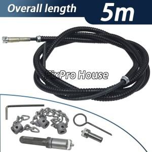 5M 드레인 스네이크 헤비 듀티 파이프 클리너 솔리드 체인 스프링 오일 막힘 제거 가정용 산업용 배관 도구