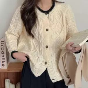 DUGNMARKT  버튼 꽈배기 라운드 가디건 3color 넥가디건 휘뚤마뚤 라운드넥 니트 케이블 캐시미어