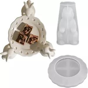 부활절 트레이 몰드 3D 귀여운 접시 토끼 디자인의 실리콘 컴팩트 소재의 빠르고 쉬운 베이킹 추수감사절