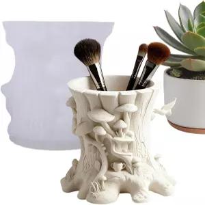 실리콘 몰드 세트 버섯 나무 그루터기 캔들 홀더를 위한 쉬운 릴리스 디자인 보관 용기 화분과 연필 컵은