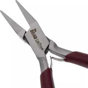 비드스미스 플랫 노즈 플라이어 - 광택 스틸 PVC 컴포트 그립 더블 스프링이 장착된 6인치(152mm) 주얼리