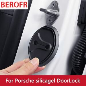 자동차 문짝 음소거 댐핑 쿠션 실리콘 잠금 버클 커버 포르쉐 718 박스터 S 카이맨 911 마칸 카이엔용 세트