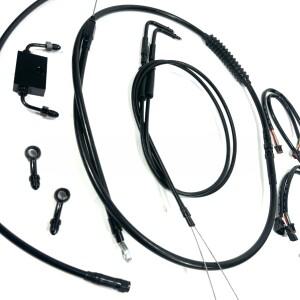 블랙 스로틀 케이블 클러치 ABS 브레이크 라인 할리 스포츠스터 XL883 XL1200-X48 72 2014-2021 바이크 오