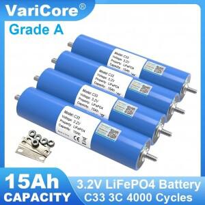 1-6pcs VariCore 3.2V 15Ah LiFePO4 배터리 C33 리튬 인산염 4s 12V 바이크 오토바이 자동차 모터 수정 인