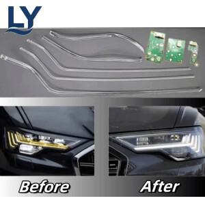 호환상품 아우디 호환 A6L C8 2019 2020 매트릭스 헤드라이트 DRL 칩 가이드 튜브 엔젤 아이즈 주간 주행등