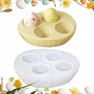 실리콘 몰드 계란 보관 선반 홀더 주방 DIY 만들기 장식 예술 공예 냉장고 팬트리 부활절