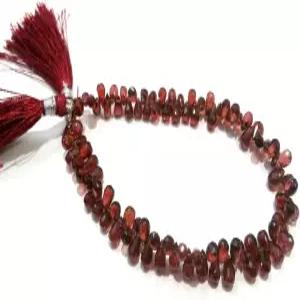 제네릭 내추럴 가넷 티어 패싯 3x6-4x7mm 보석 장식용 7인치 스트랜드 사랑받는 사람을 위한 선물 미디엄