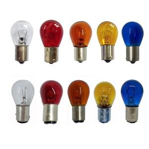 2개 1157 BAY15D BA15S 자동차 전구 호박색/빨간색/ 흰색/노란색/파란색 P21W 할로겐 방향 지시등 후진등 1