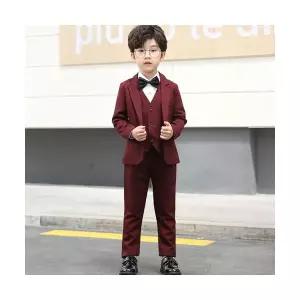 팜므 남아정장 결혼식 주니어 유아 정장 아동 아기 돌아기 레드 4종세트설날