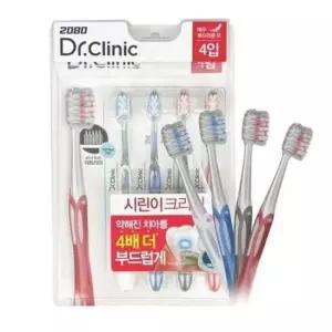 [반려] 구강청결용품 닥터크리닉 칫솔 세트 4p 양치용 부드러운모 브러쉬