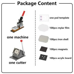 90x65mm 3.6x2.6인치 정사각형 냉장고 자석 제작 기계 DIY  버튼 커터 재료 배지