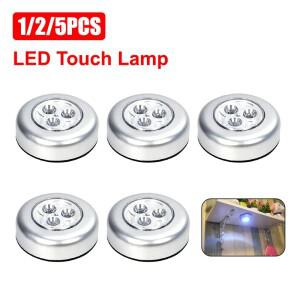 1/2/5PCS 야간 LED 조명 무선 벽 램프 터치 스위치 침대 옆 침실 옷장 컨트롤