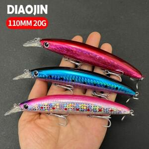 20g 110mm 플로팅 미노우 낚시 미끼 시배스 하드 플라스틱 인조 염수 담수 송어 용품