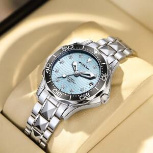 X-GEAR 여성용 새 시계 완전 자동 기계식 여성 가벼운  기질 방수