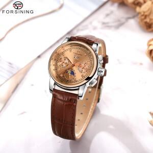 포시닝 여성용 오토매틱 기계식 무브먼트 고급 손목시계 다이아몬드 문페이즈 다기능 사랑의 선물