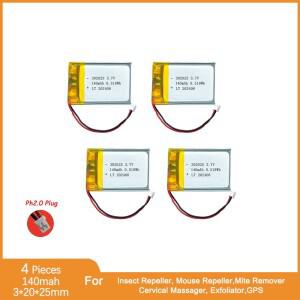 4개 302035 Lipo 배터리 140mAh 3.7V 충전식 리튬 이온 GPS 애완 동물 추적기 치과 Irrigator LED 라이트개