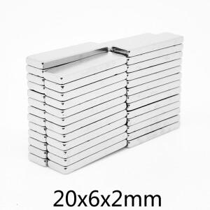 20x6x2 mm 강력 자석 20mm X 가정용 냉장고 사무실 DIY용 소형 블록 20x6x2
