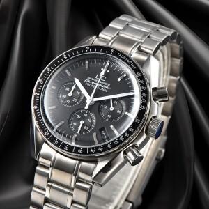 VK63 시계 40mm 미네랄 유리 C3 녹색 LuminousWaterproof 크로노 그래프 남자 문 쿼츠 수정 된 손목