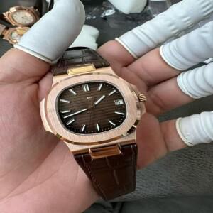 파텍 최고급 노틸러스 5711 로즈 골드 커피 브라운 다이얼 무게 102g 18k cal330 오토매틱 남성용 시계