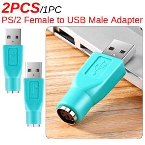 PC 노트북 마우스 키보드용 암-USB 수 어댑터 수-PS2 변환기 커넥터 PS2 1개 2개