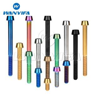 Wanyifa 티타늄 볼트 M5x 9 16 18 20 25 30 35 40 45 50 55 60mm 알렌 키 테이퍼 헤드 나사 자전거 줄기 시