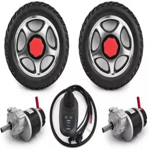 조이스틱 컨트롤러 E-브레이크 레버가 있는 24V 700W 12인치 에어 솔리드 타이어 전기 휠체어 저속 모터