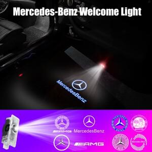 2개입 자동차 문 웰컴 라이트 엠블럼 프로젝터 램프 메르세데스 벤츠 호환 AMG E-클래스 쿠페-C207 카브리