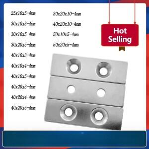 40x10x4 강한 블록 자석 홈 냉장고 사무실 DIY 40mm x 용 2개의 구멍