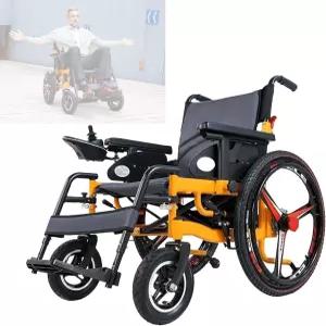 노인용 전동 휠체어 24인치 알루미늄 합금 뒷바퀴 스쿠터 다기능 접이식 경 장애인용 사륜