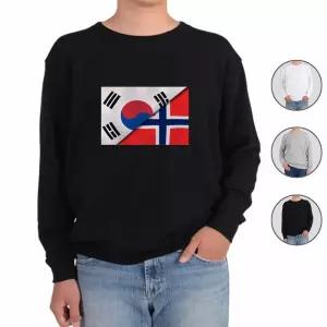 맨투맨 전색상 대한민국 노르웨이 국기 프린트셔츠 qEh1+5JOG