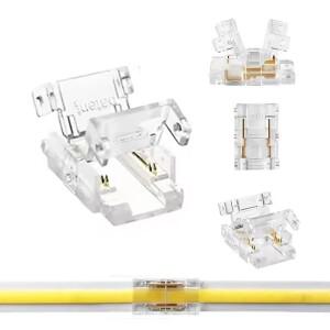 COB 미니 소형 LED 라이트 스트립 와이어 커넥터 2핀 연결 무납땜 8mm 투