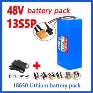 48V 13S5P 18650 리튬 배터리 팩 100Ah 전기 스쿠터 산악 자전거 250-1000W+충전기