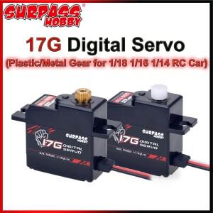 SURPASS HOBBY 17G 플라스틱/메탈 기어 미니 소형 디지털 서보 1/18 RC 자동차 트럭 비행기 로봇 D90 MN WP