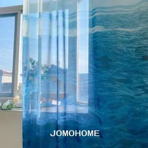 바다 커튼 해변 포스터 패브릭 자연 빈티지 풍경 커텐