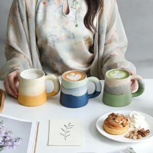 일본식 가마굽은 독창적인 커피잔 450ml/15.4온스 머그컵 맥주잔 우유잔 커플/가정/사무실 사용한  디자인