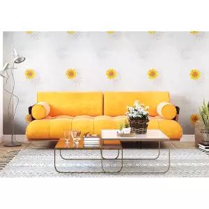 노란해바라기/곰팡이방지 단열벽지 스티커 결로현상 라이즈 실크벽지 아이방 인테리어 방수 50cmX10m